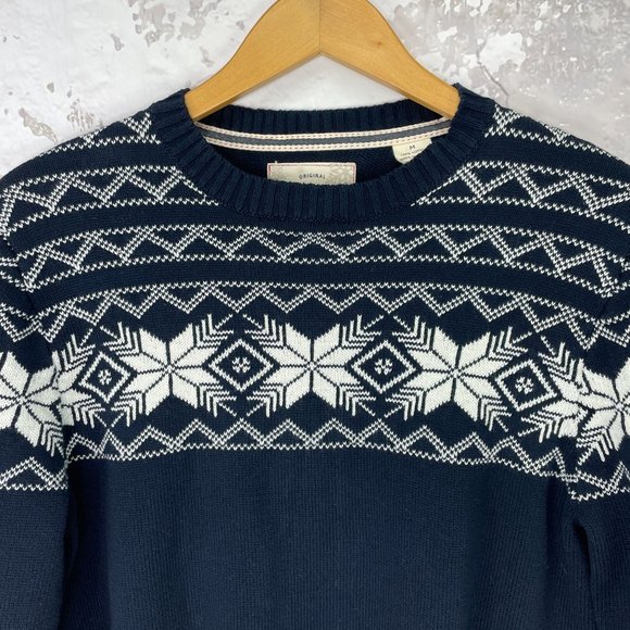 Weatherproof Vintage Men's Navy Fair Isle Sweater Medium NWT - Picture 2 of 6